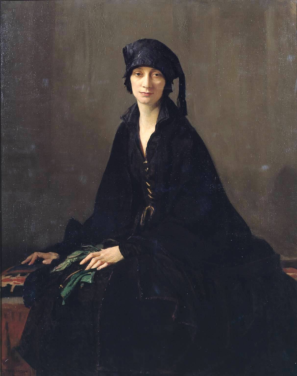 A Lady in Black by George Spencer Watson