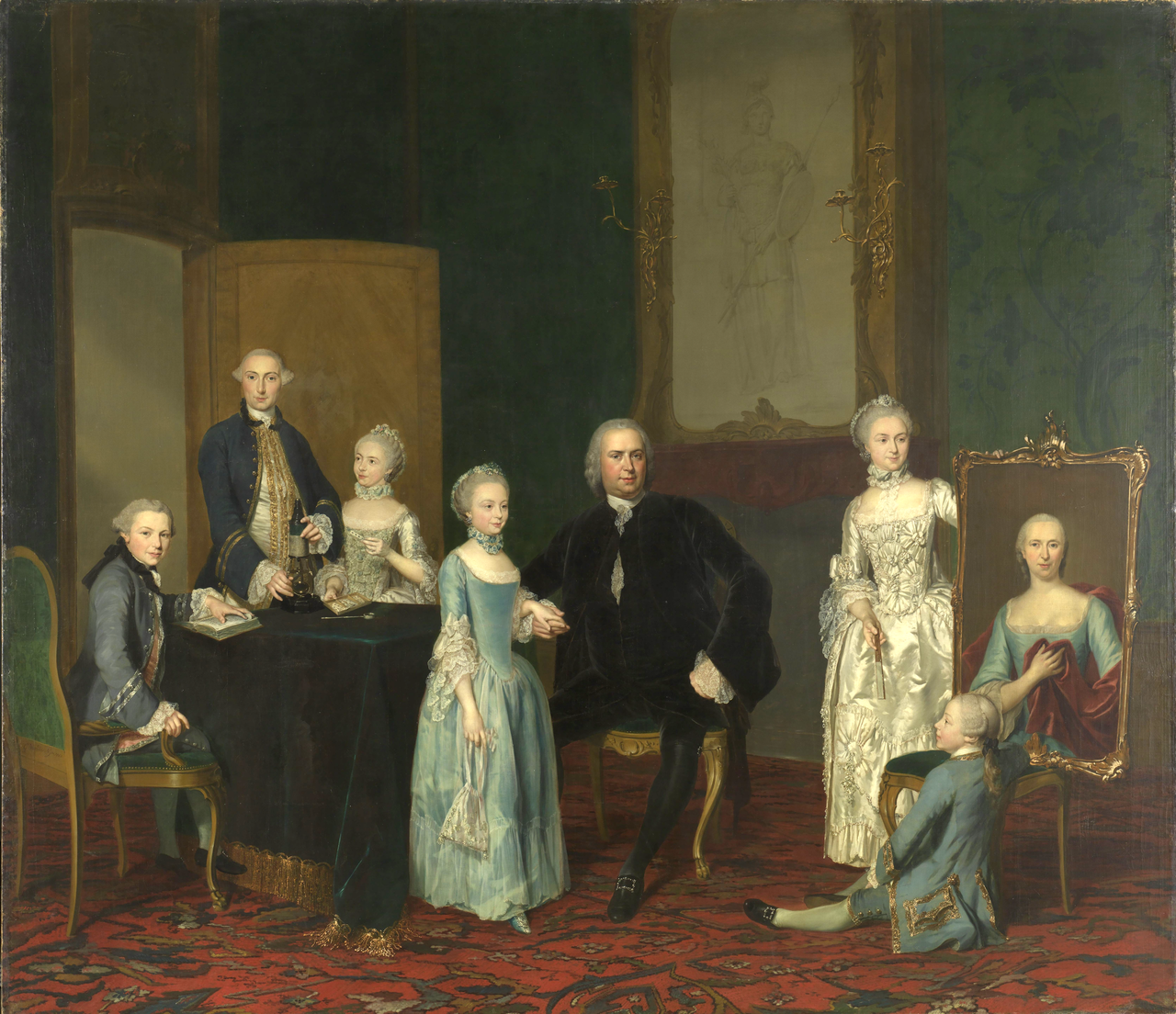 Portrait of Pieter Cornelis Hasselaer (1720–1797) and his Children by George van der Mijn