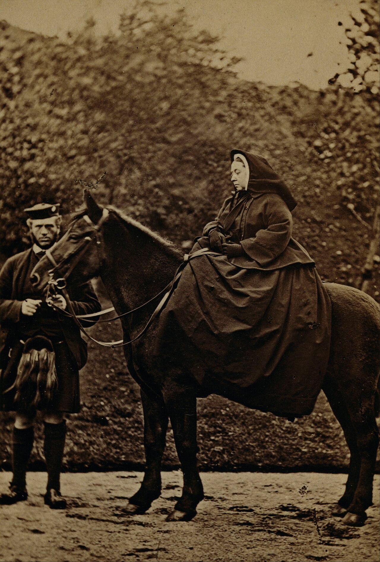 Queen Victoria on 'Fyvie' with John Brown at Balmoral by George Washington Wilson