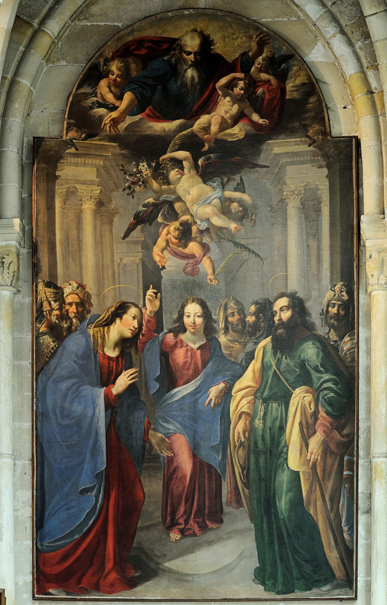 Jesus at the temple by Georges Lallemand