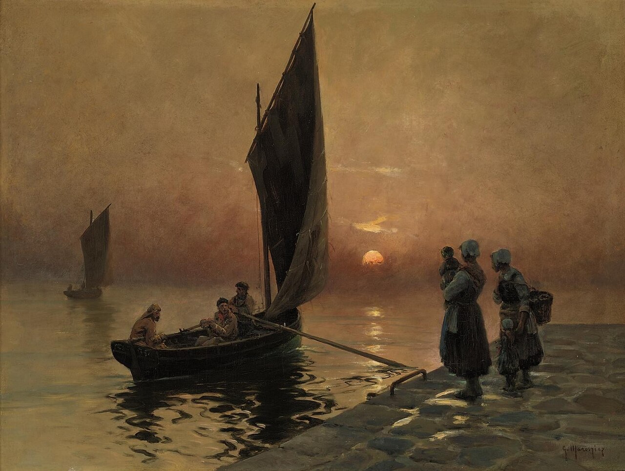 The Return of the Fishermen by Georges Maroniez