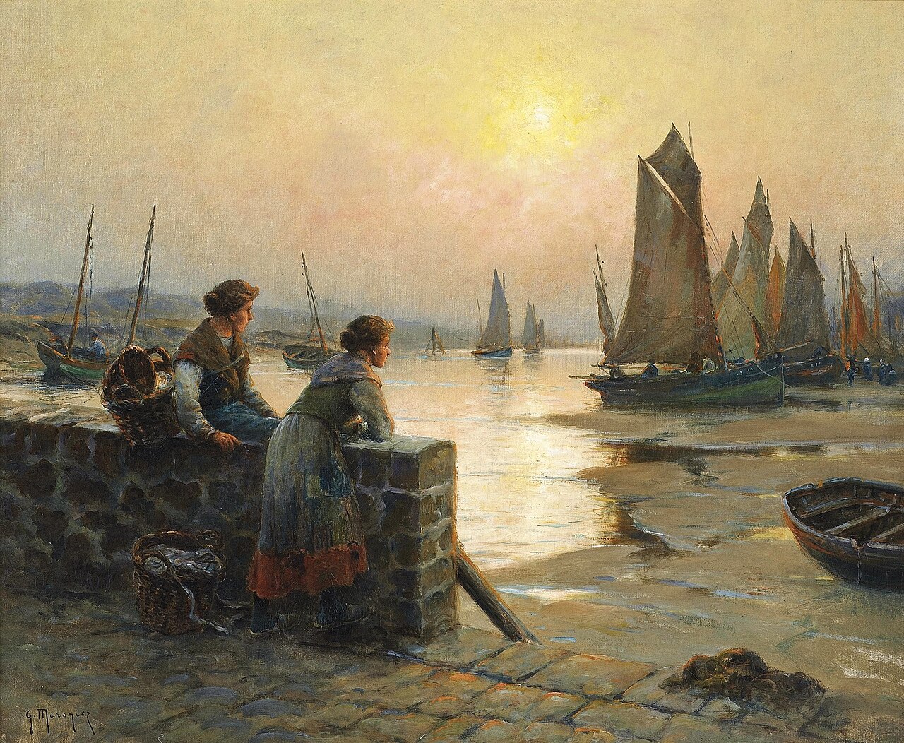 Waiting for the fishing fleet to return by Georges Maroniez