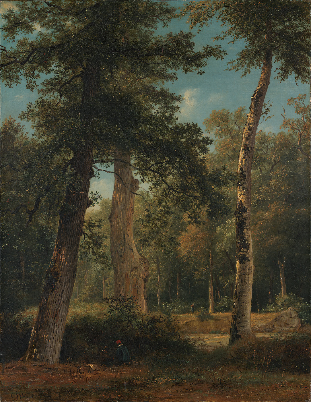 A forest in Fontainebleau by Georgius Jacobus Johannes van Os