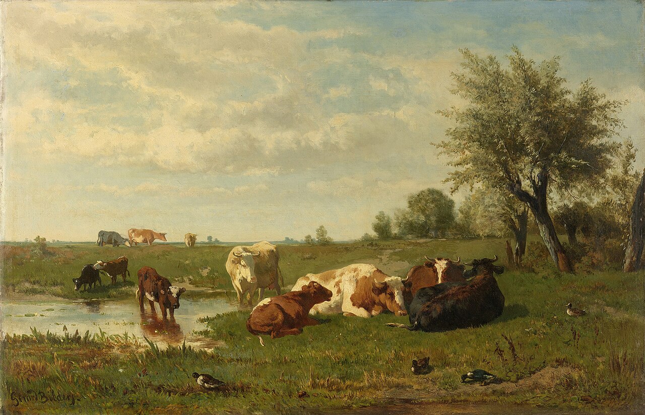 Cows in the meadow by Gerard Bilders