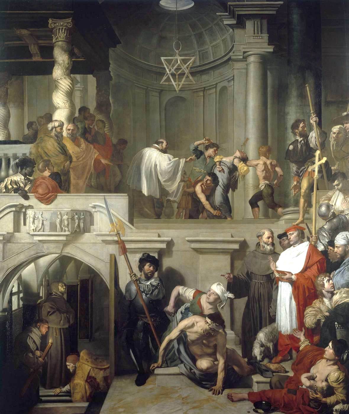 Pope Nicholas V's visit to the tomb of Saint Francis of Assisi by Gérard Douffet