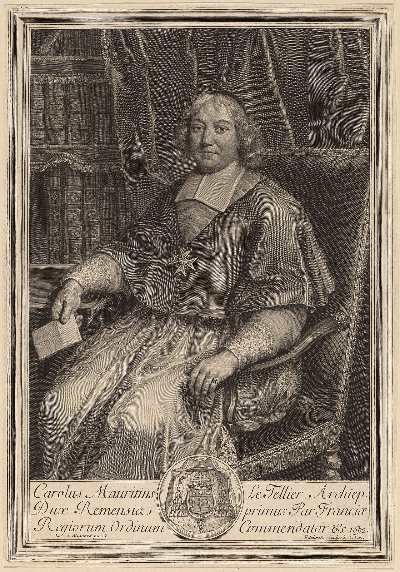 Charles-Maurice Le Tellier by Gérard Edelinck