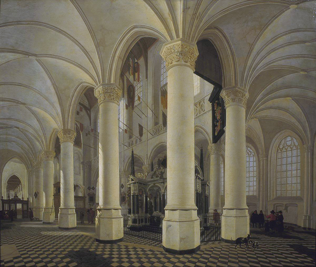 Choir of the Nieuwe Kerk in Delft with the tomb of William the Silent by Gerard Houckgeest