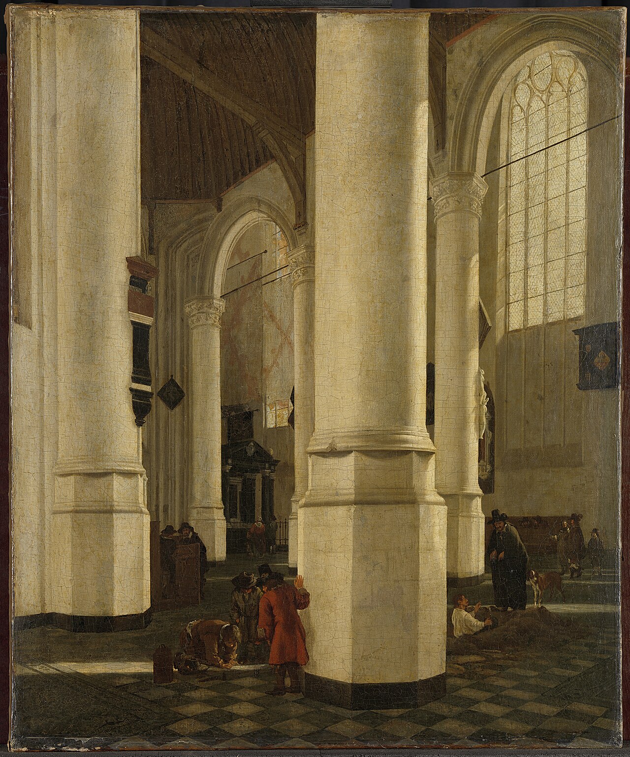 Interior of the Oude Kerk, Delft, with the tomb of Pieter Pietersz Heijn (15881629), vice admiral of Holland by Gerard Houckgeest
