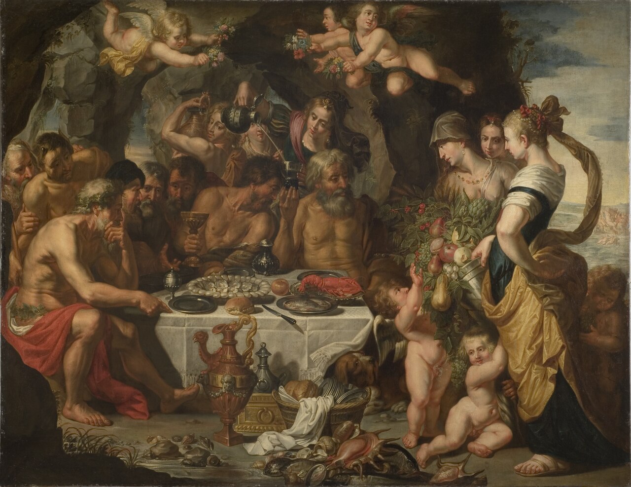 Feast of the Gods in a Cave near the Sea Shore by Gerard Seghers