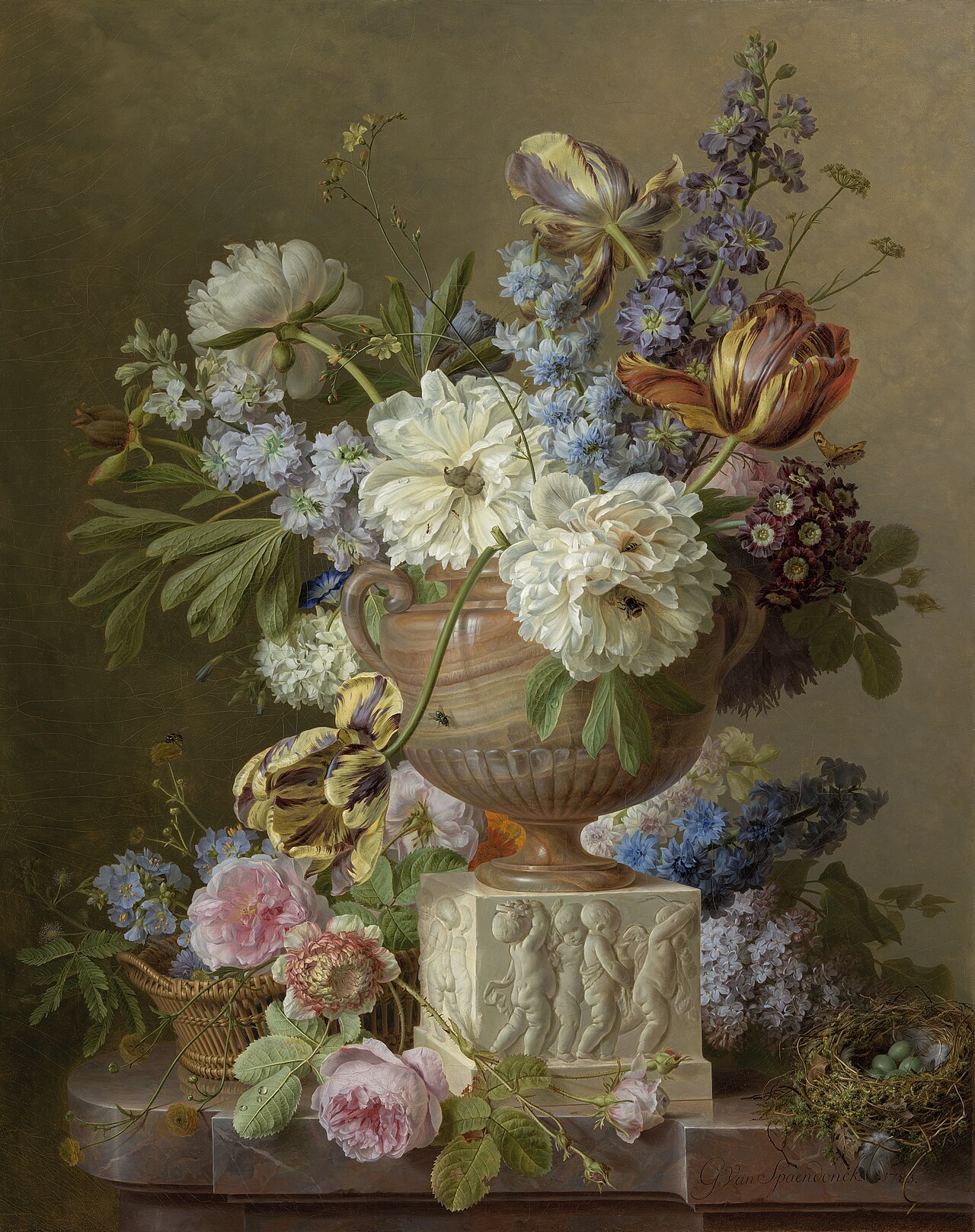 Flower Still-life with an Alabaster Vase by Gerard van Spaendonck