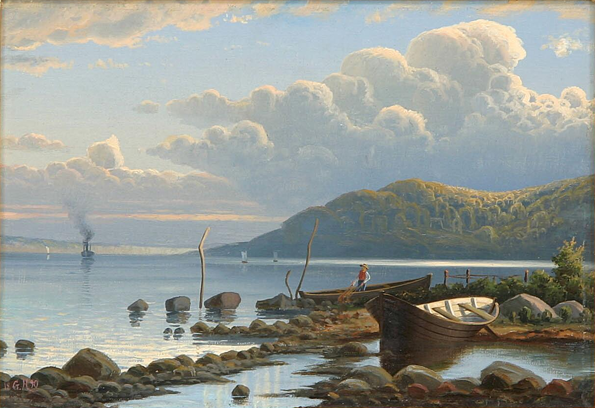 Boats at a coast. by Gerhard Heilmann
