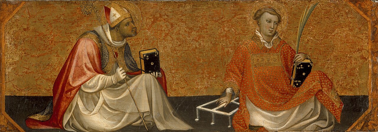 A Bishop Saint and Saint Lawrence by Gherardo Starnina