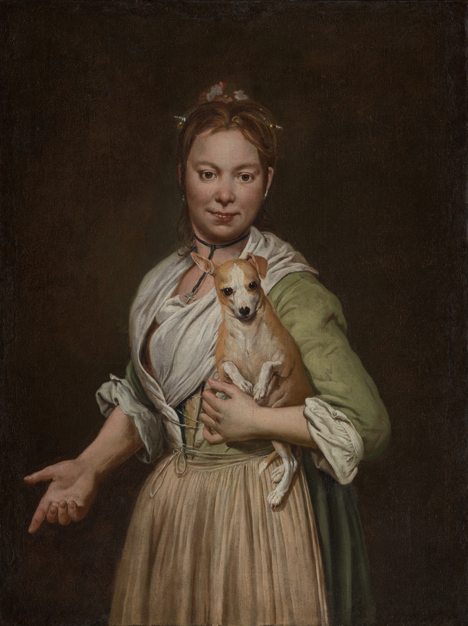 A Woman with a Dog by Giacomo Ceruti