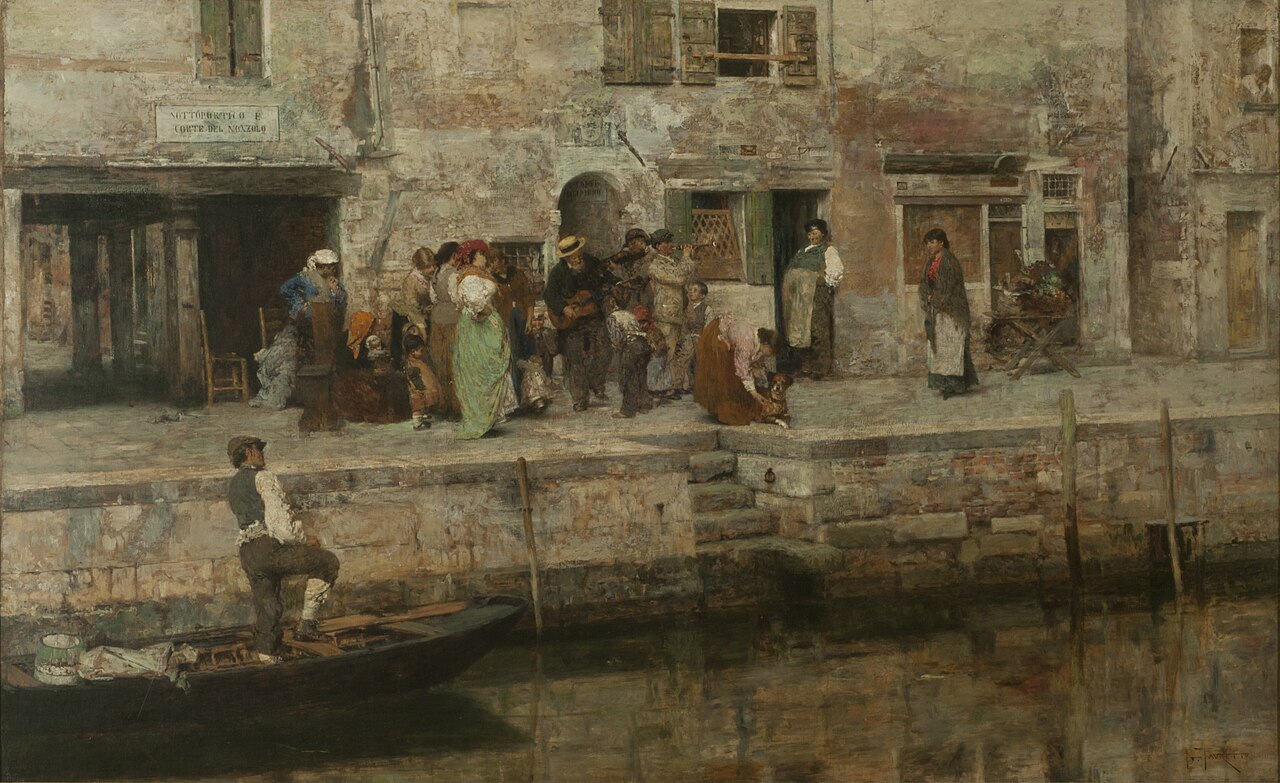 Street musicians by Giacomo Favretto