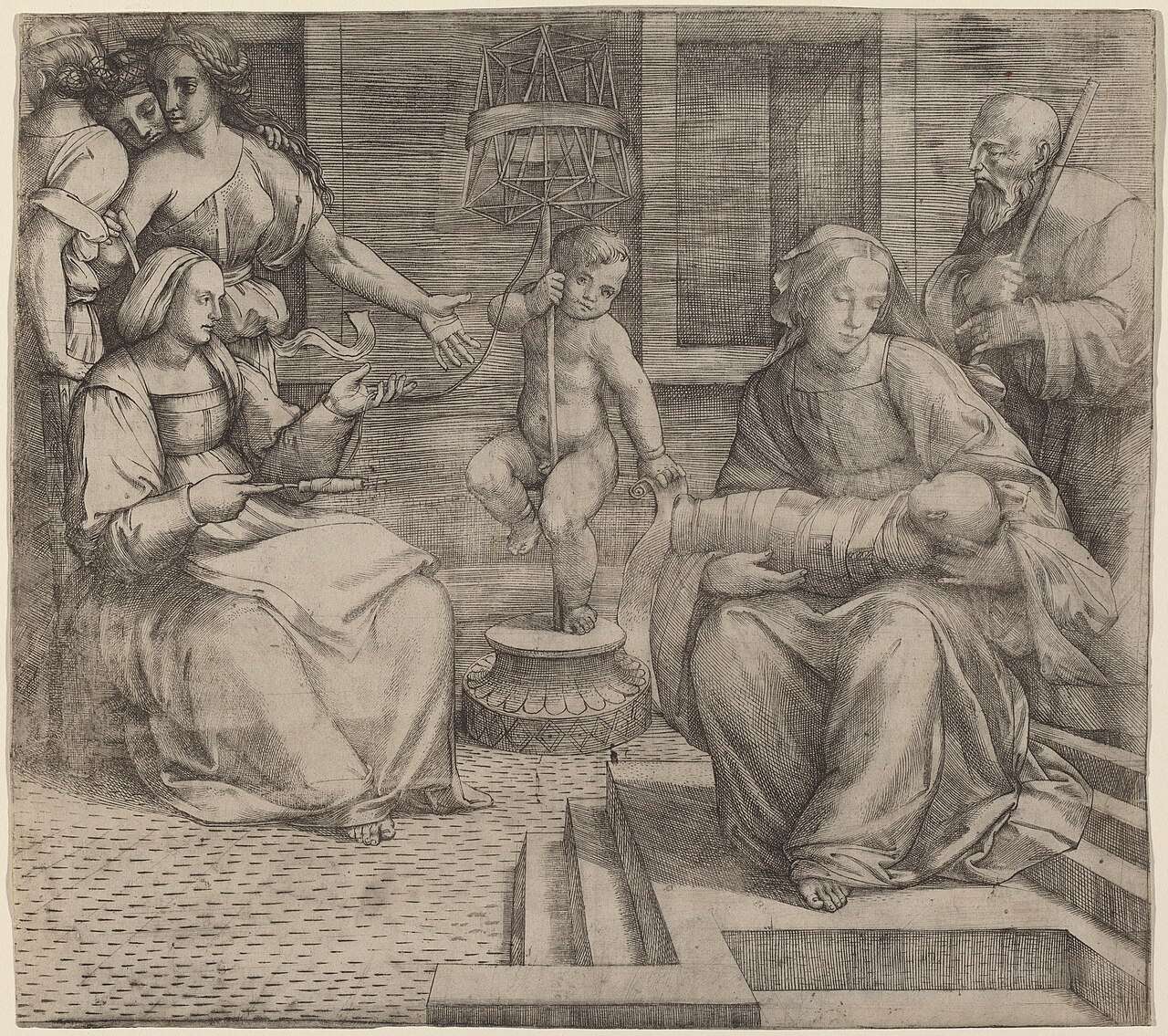Holy Family with Saint Elizabeth and the Infant Saint John the Baptist by Giacomo Raibolini