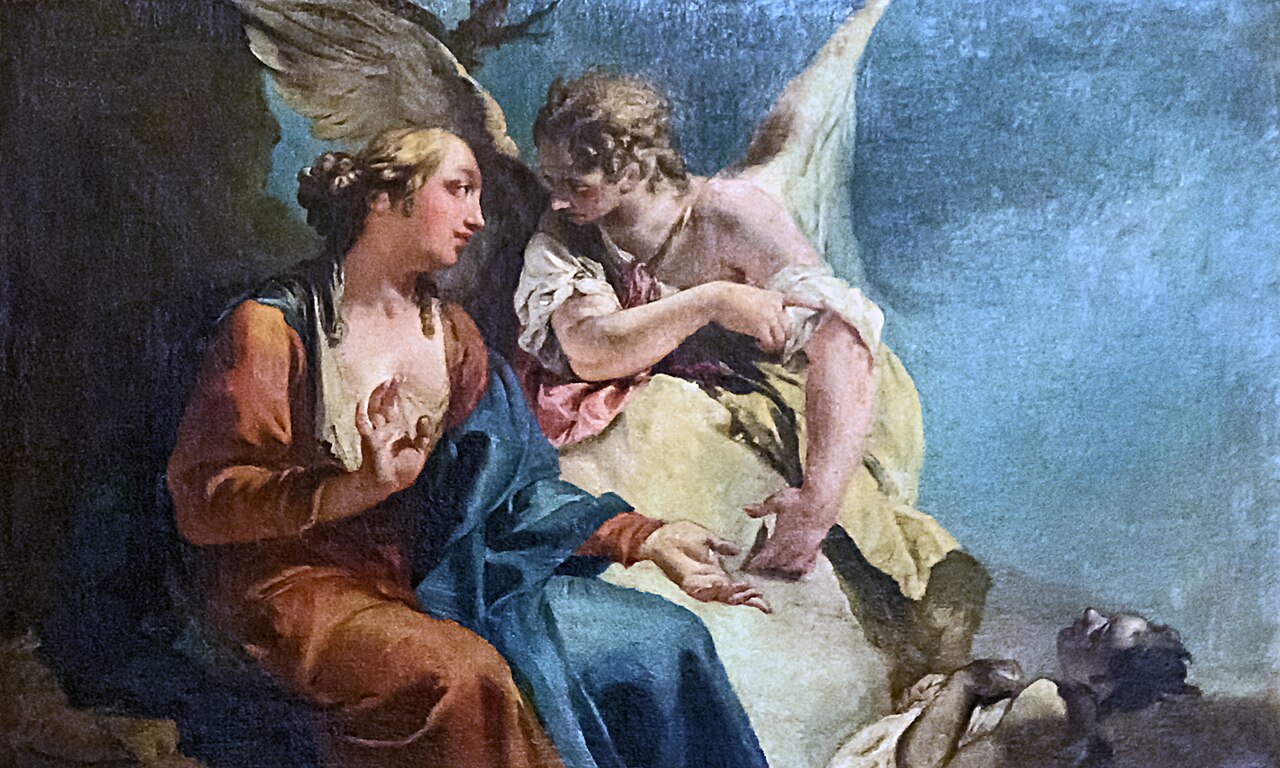 Hagar in the desert by Giambattista Pittoni