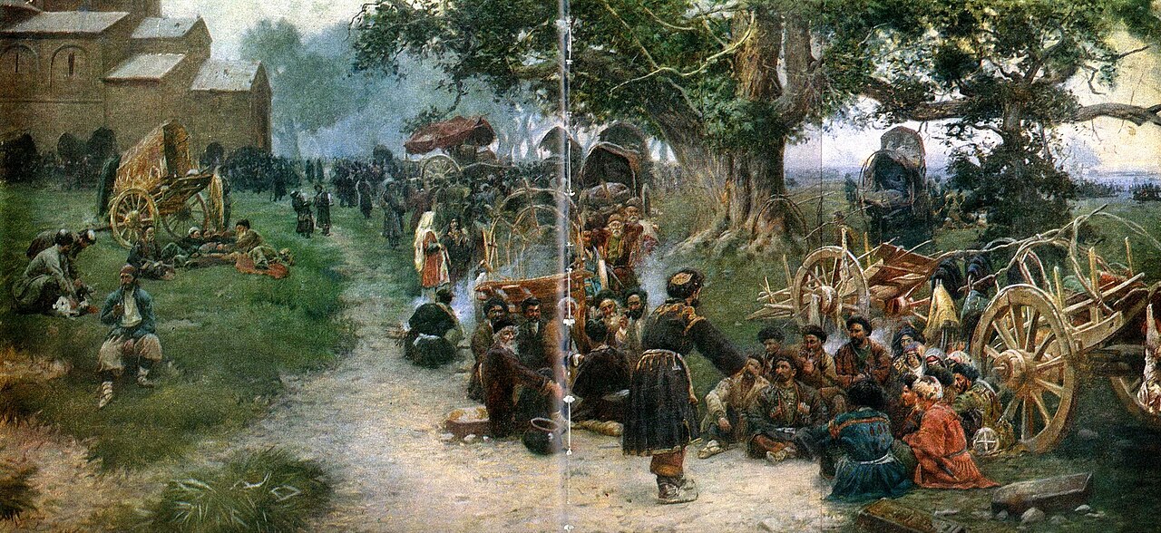 Khevsurs at the Alaverdoba festival by Gigo Gabashvili