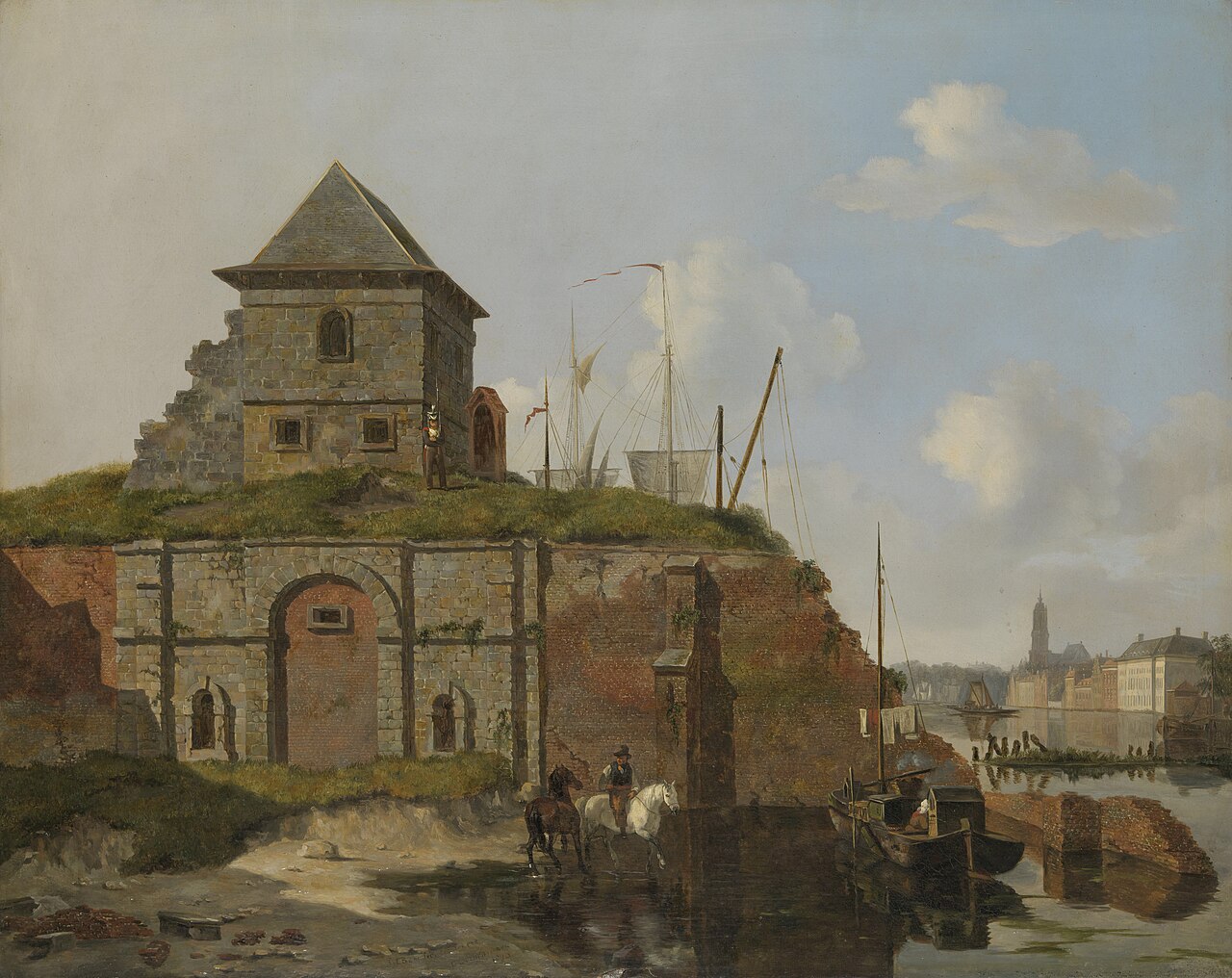 City Wall with Gunpowder Magazine by Gijsbertus Craeyvanger