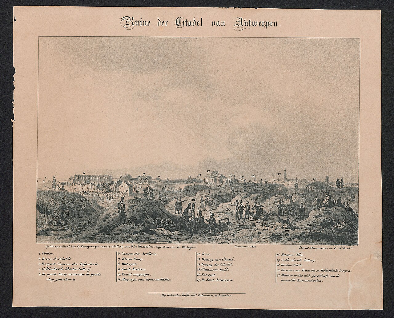 Ruine der Citadel van Antwerpen by Gijsbertus Craeyvanger