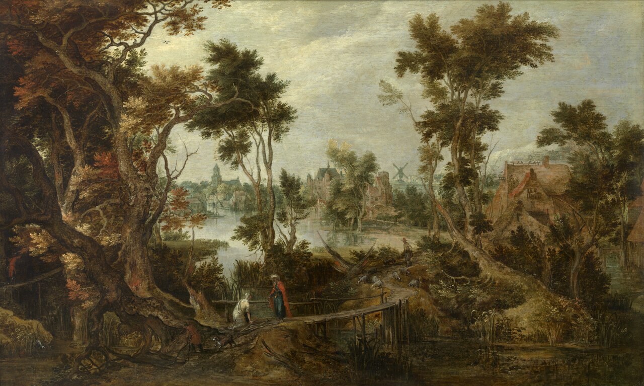 Landscape with Prophet Elijah and the Widow of Zarephath by Gillis d'Hondecoeter