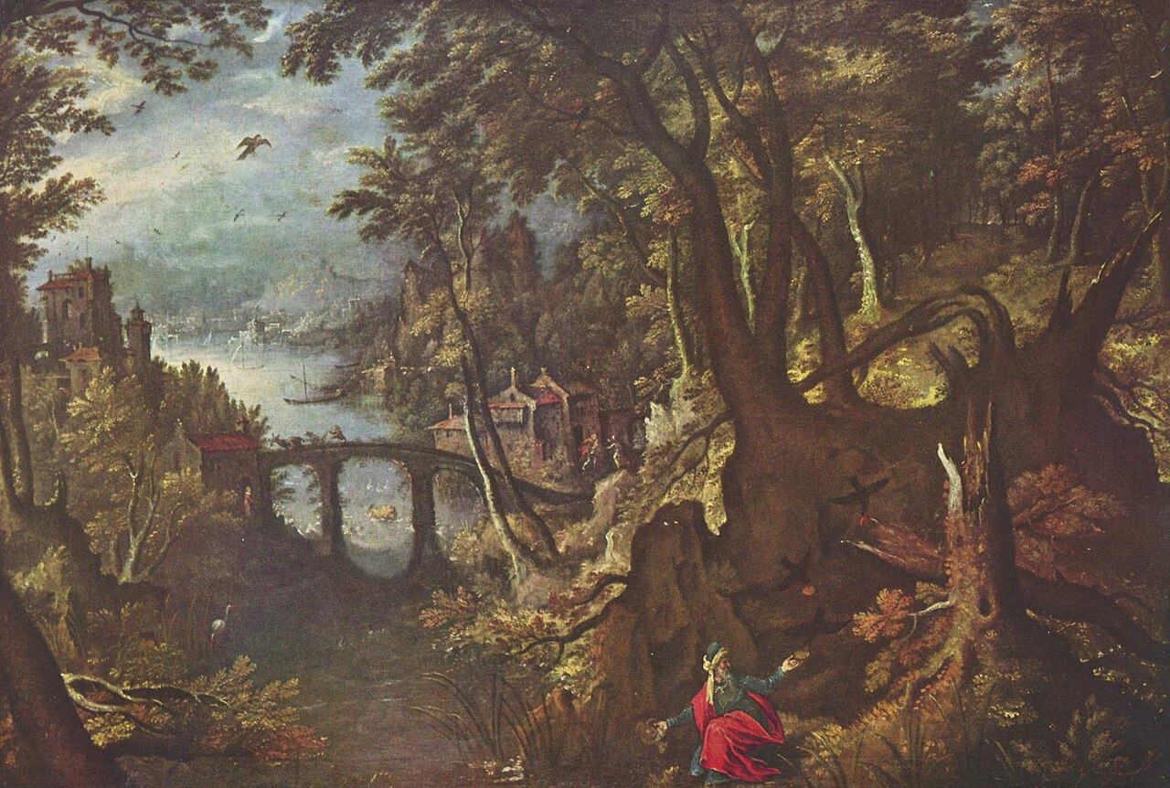 Elijah fed by the raven by Gillis van Valckenborch
