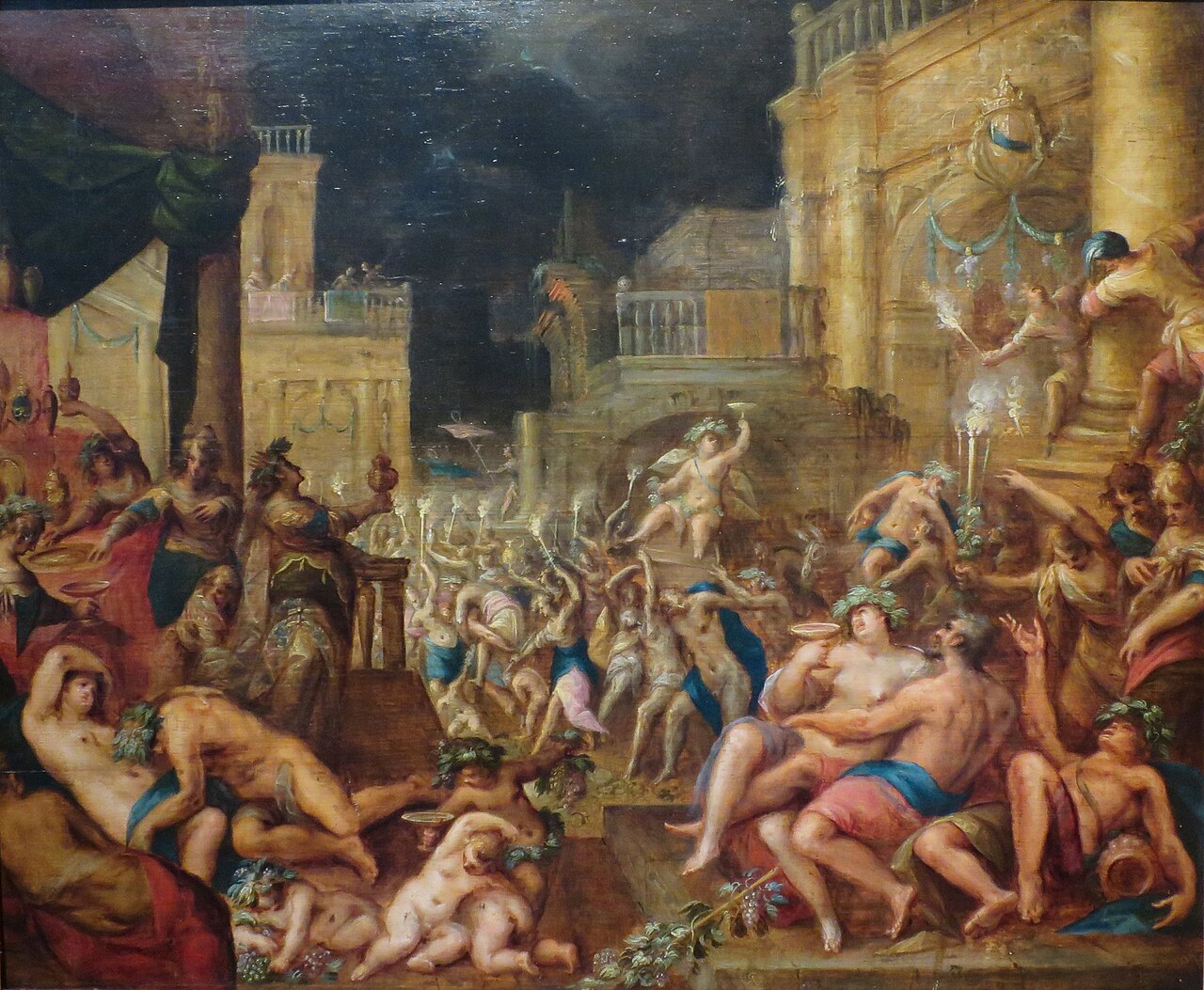 Midas's Feast in Honor of Bacchus and Silenus by Gillis van Valckenborch