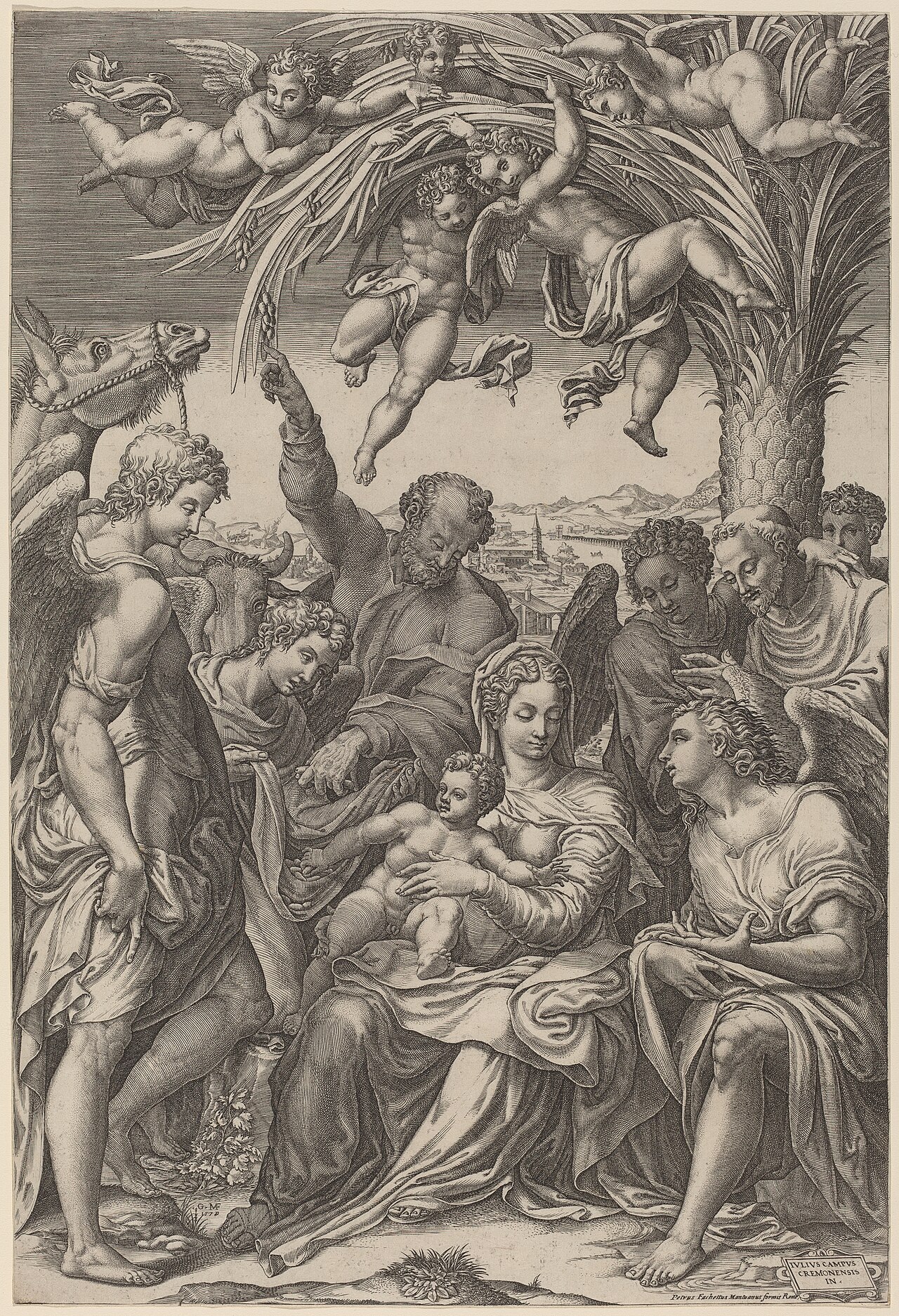 The Rest on the Flight into Egypt by Giorgio Ghisi