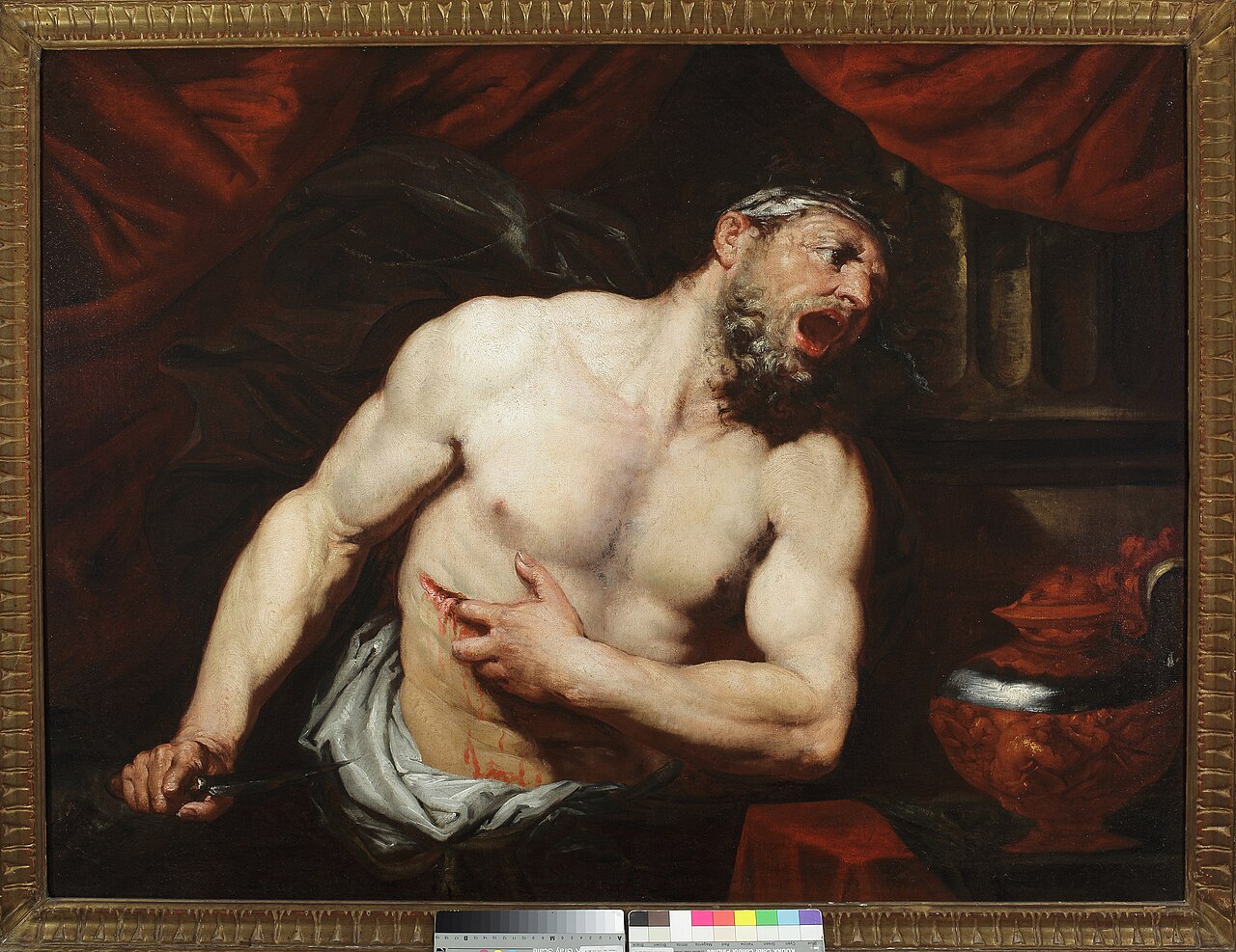 Catos' death by Giovan Battista Langetti