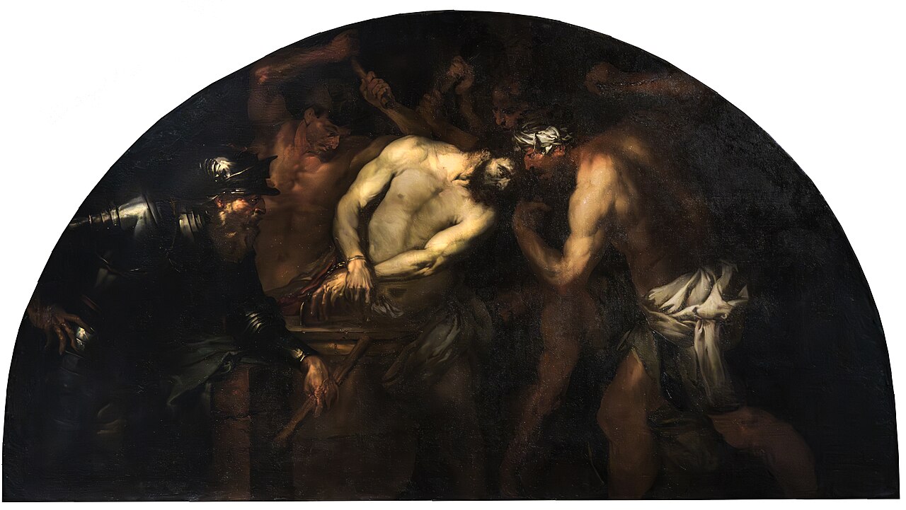 Christ scourged at the column by Giovan Battista Langetti