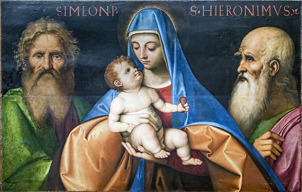 Madonna with the Child with Saint Simeon and saint Jerome by Giovanni Agostino da Lodi
