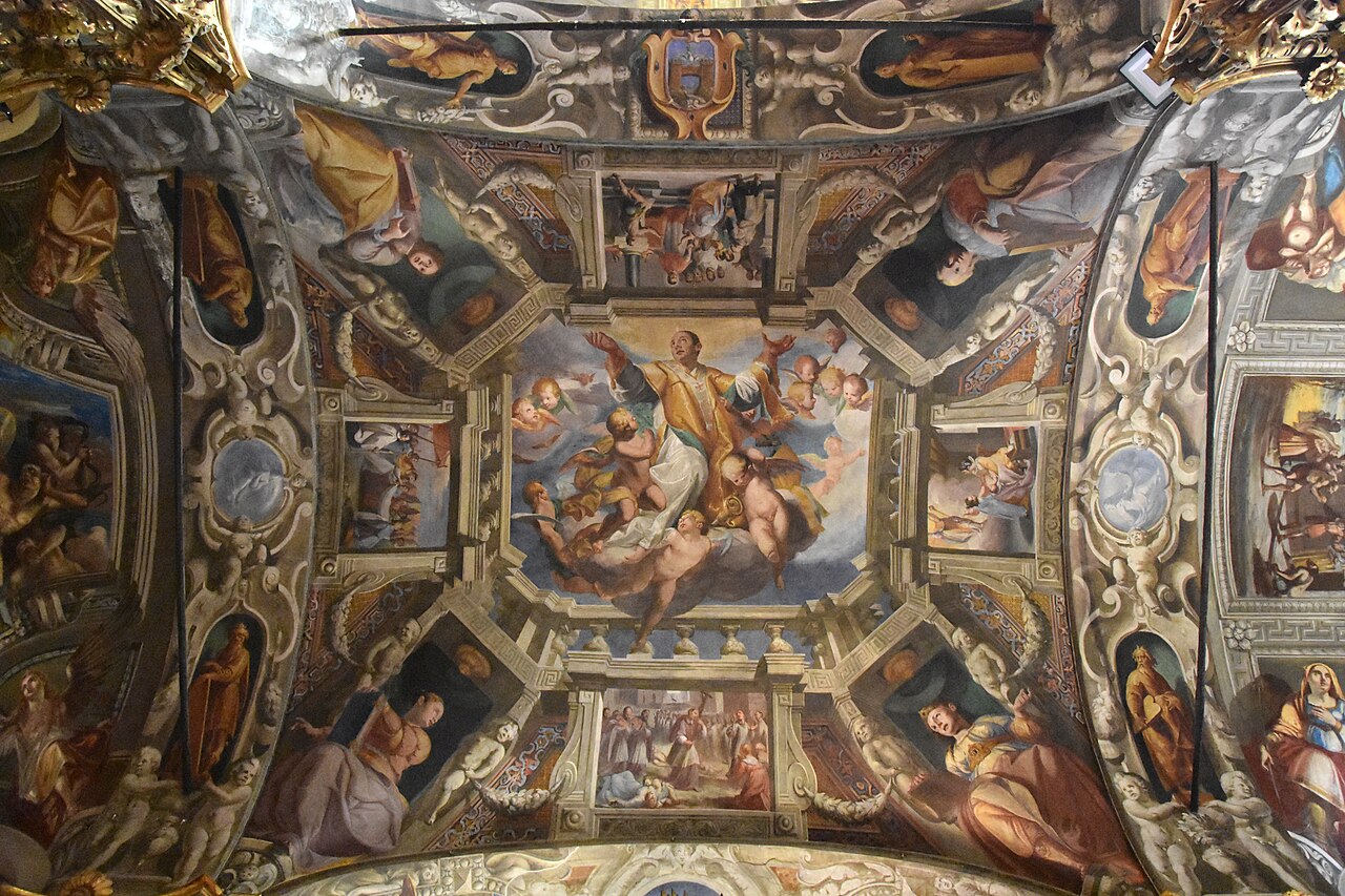 Saint Charles Borromeo in Glory with stories from his life by Giovanni Andrea Ansaldo