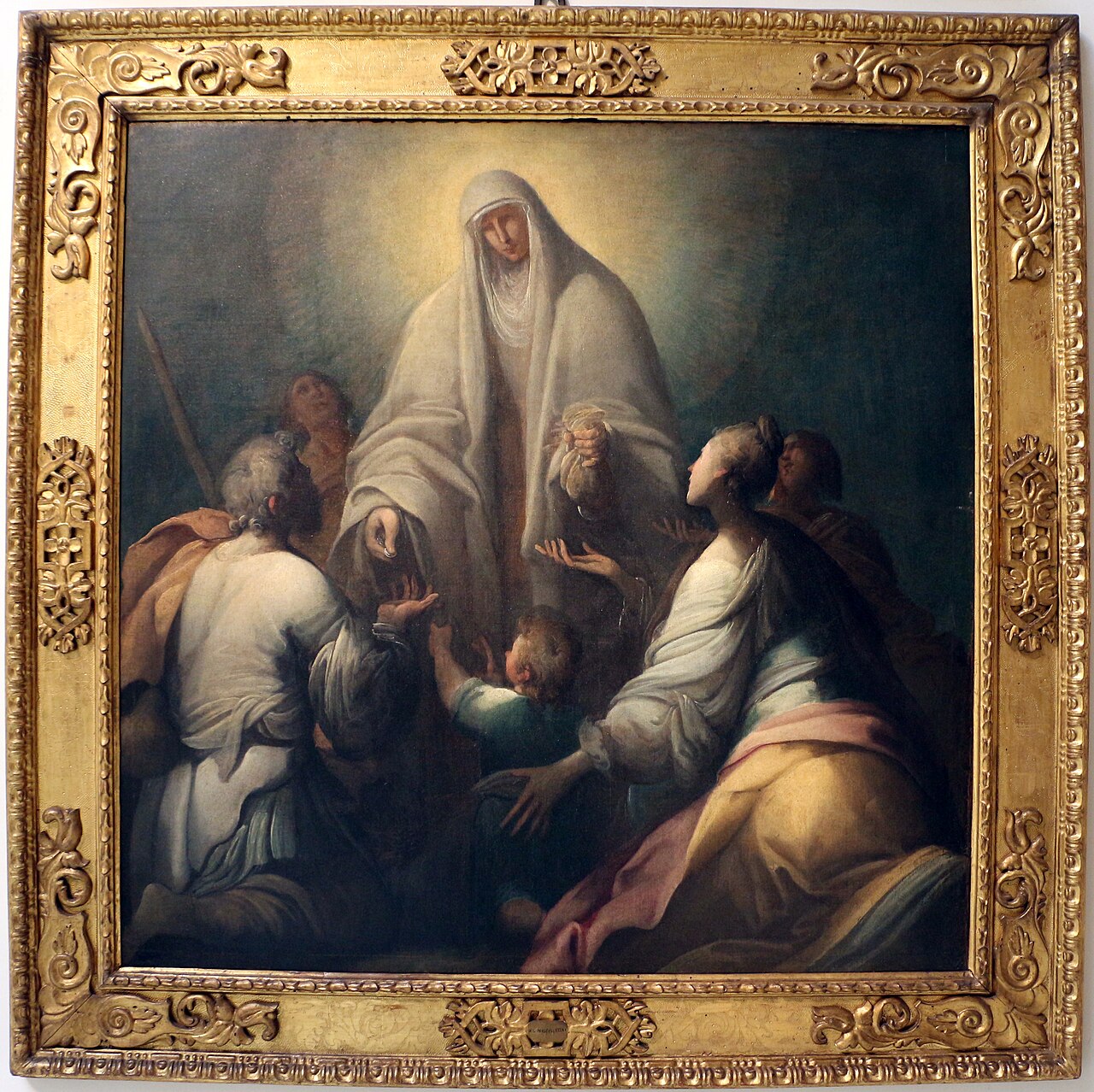 Madonna distributing almonies by Giovanni Andrea Donducci
