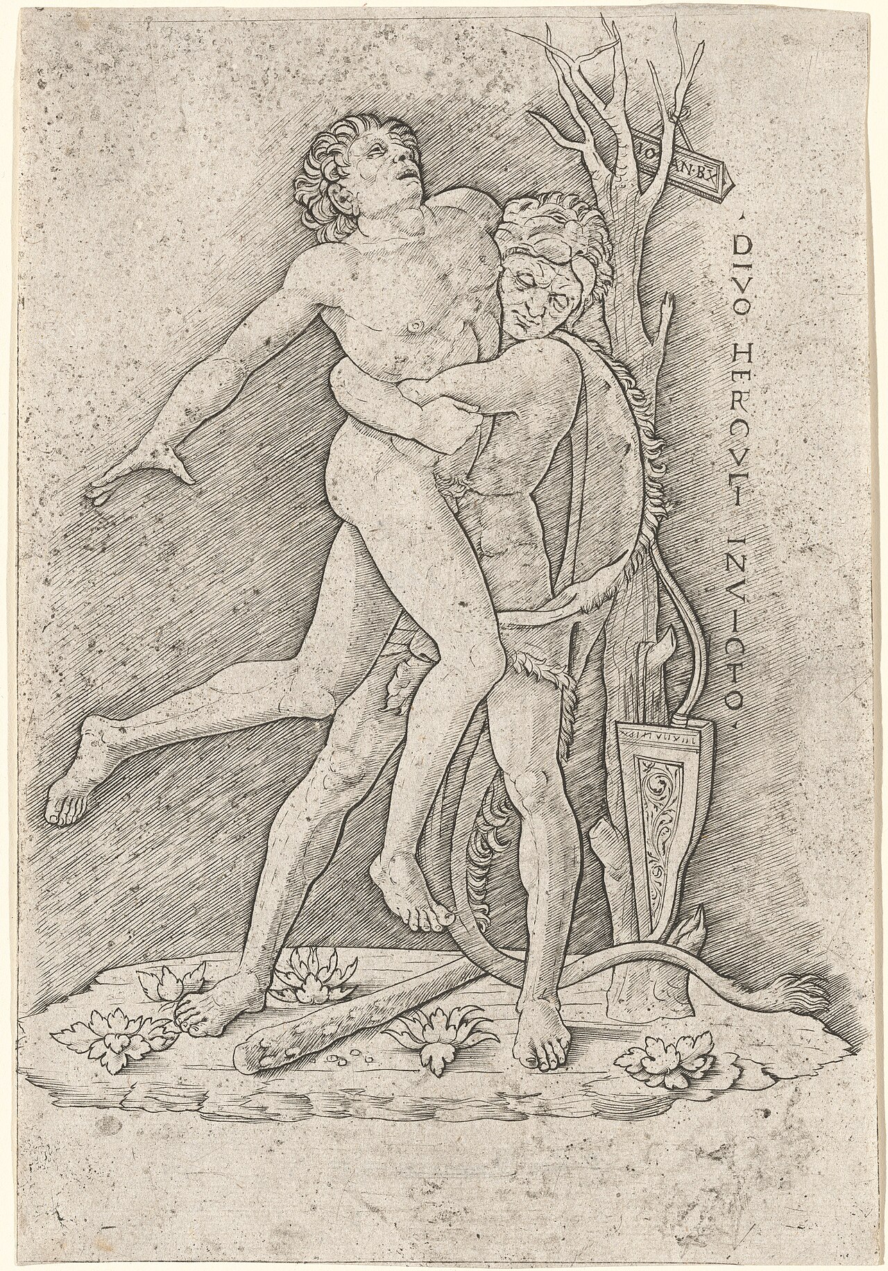 Hercules and Antaeus by Giovanni Antonio da Brescia