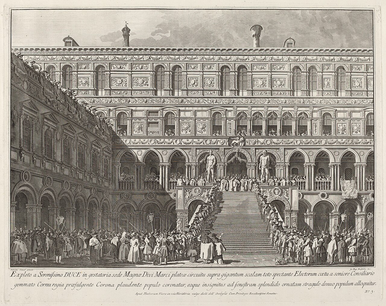 The Doge Crowned on the Scala dei Giganti of the Ducal Palace by Giovanni Battista Brostoloni