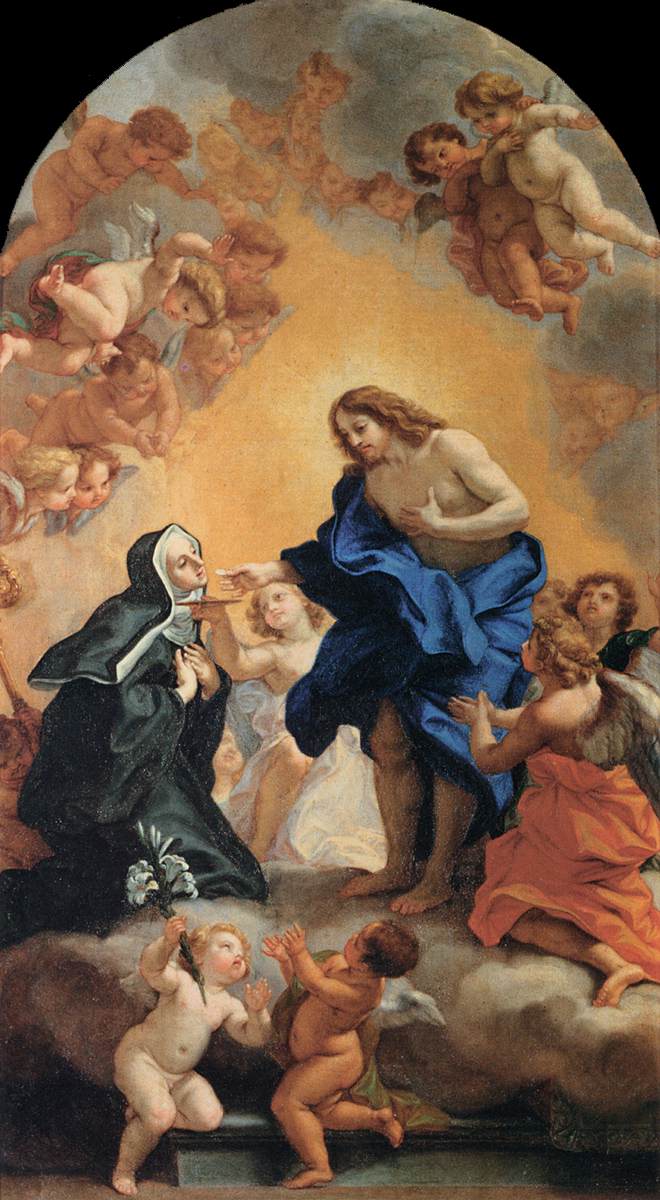 A Blessed Abbess Receiving the Host from the Hands of Christ by Giovanni Battista Gaulli