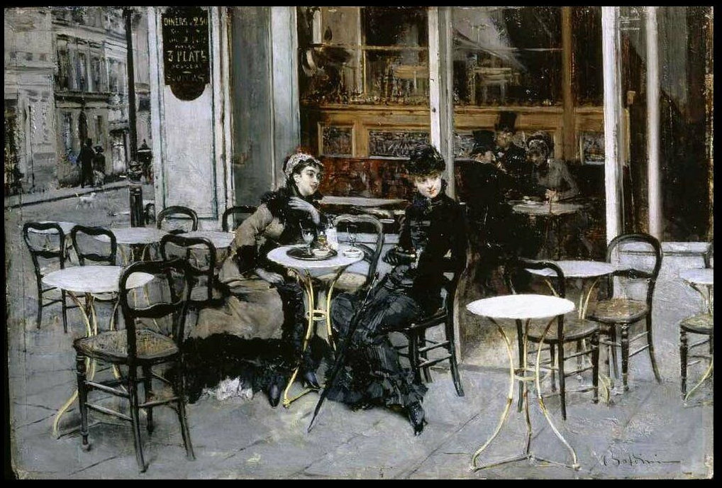Conversation at the Café by Giovanni Boldini