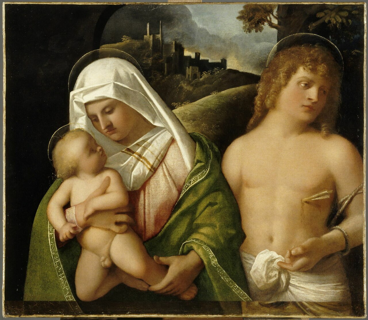 Madonna and Child with St. Sebastian by Giovanni Cariani