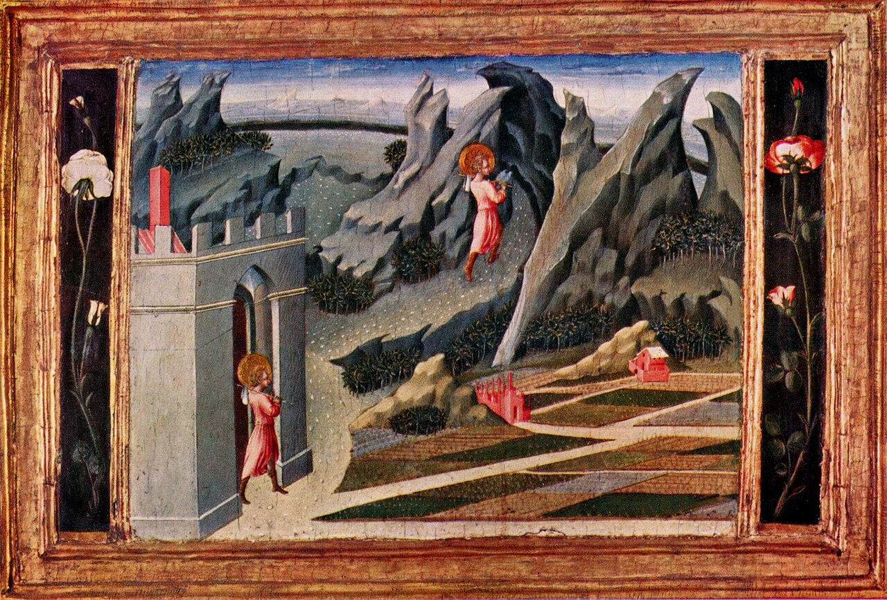 Saint John the Baptist Retiring to the Desert by Giovanni di Paolo
