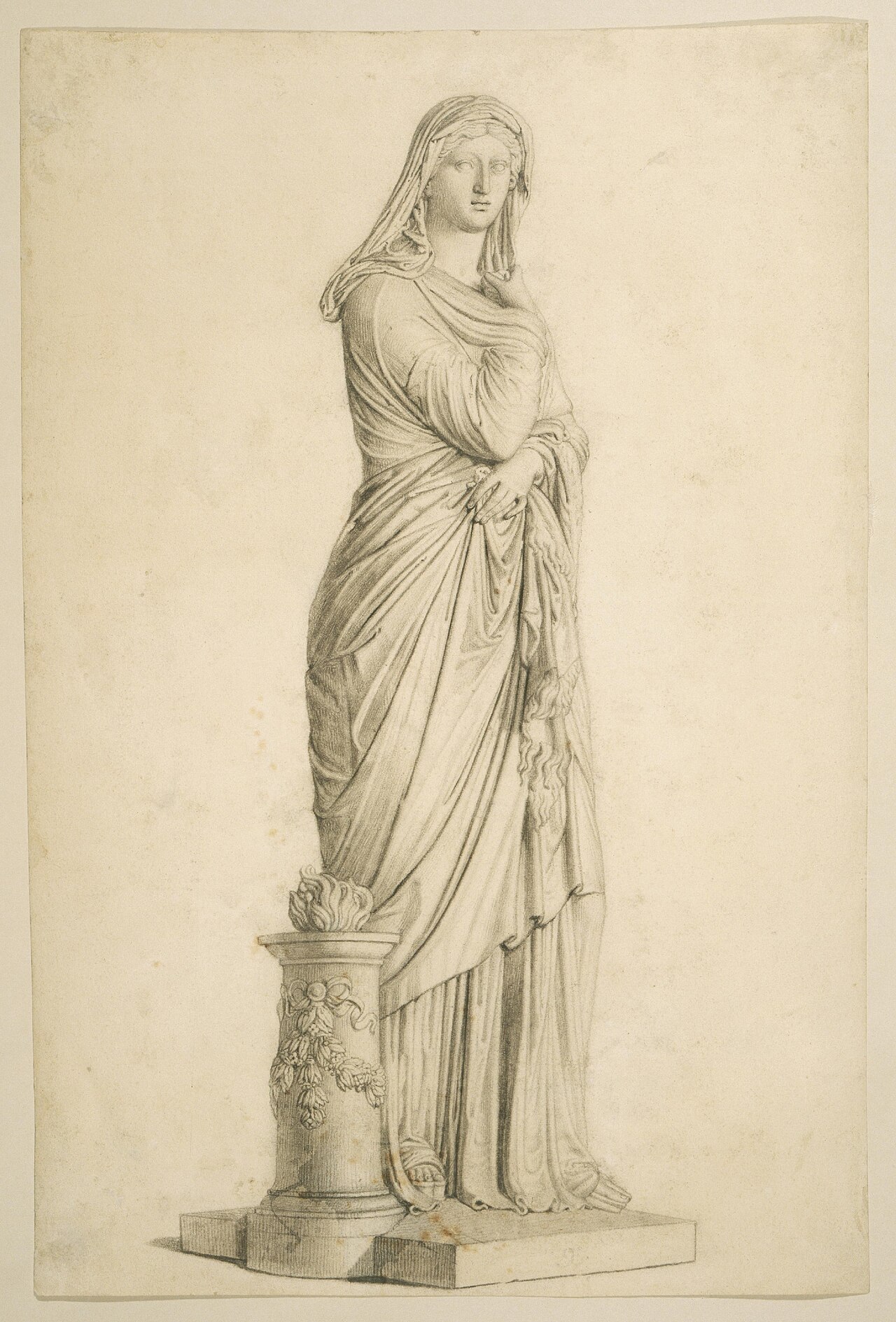 Statue of a Roman Woman by Giovanni Domenico Campiglia