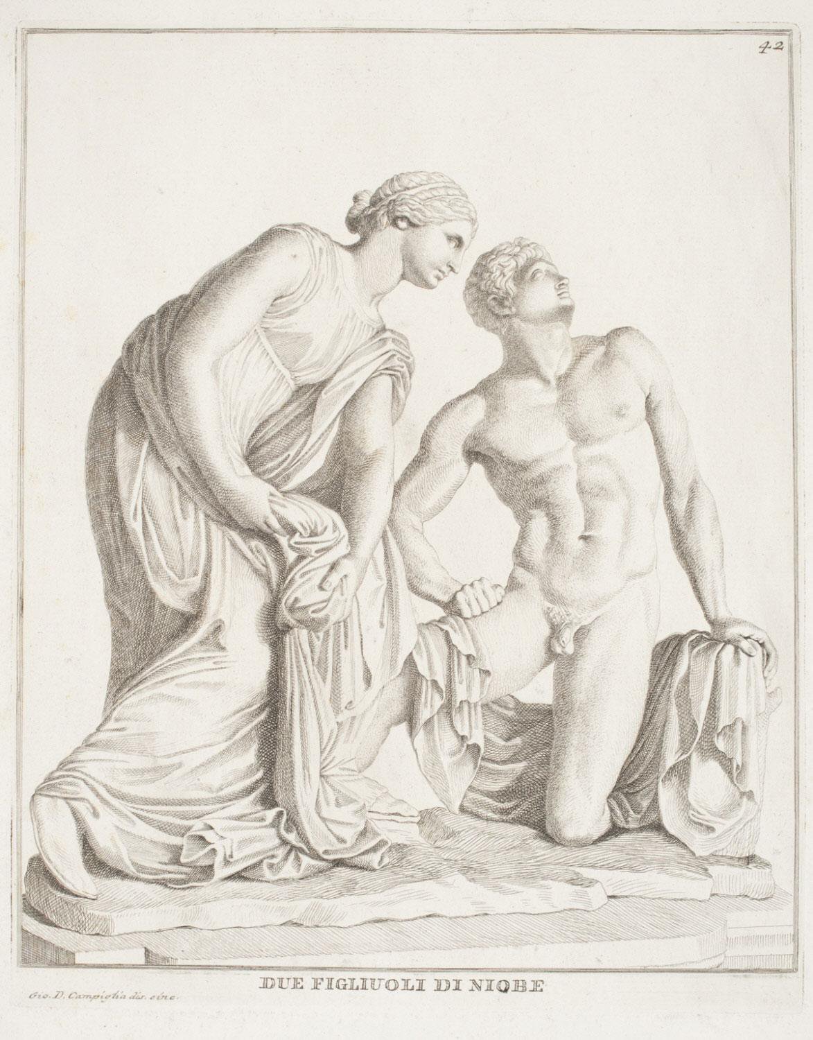 Two Children of Niobe by Giovanni Domenico Campiglia