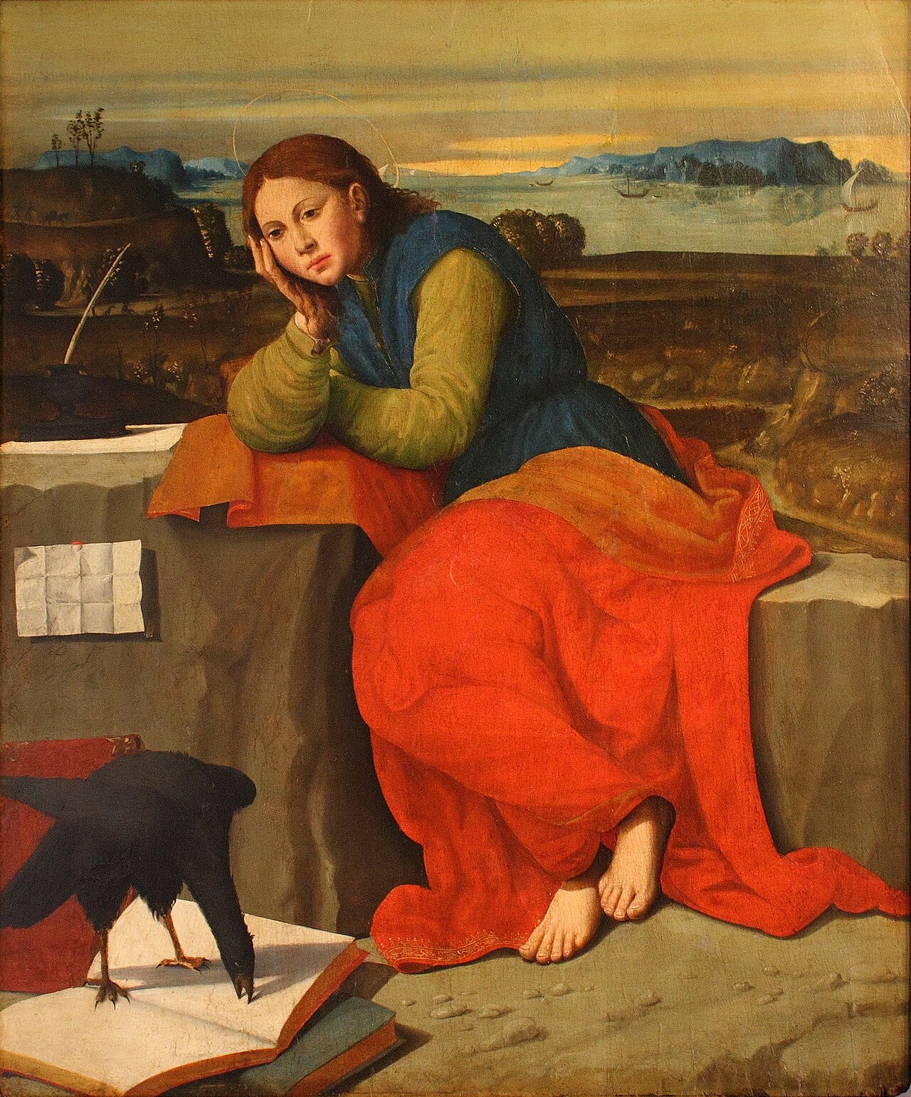 Saint John at Patmos by Giovanni Francesco Caroto