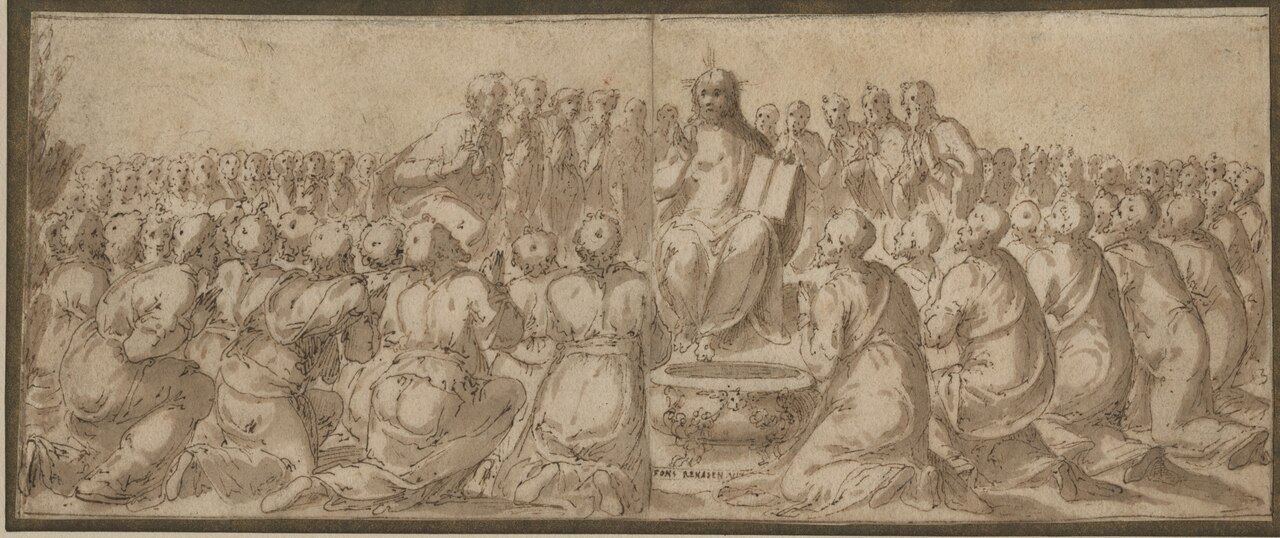 Christ Preaching by Giovanni Guerra
