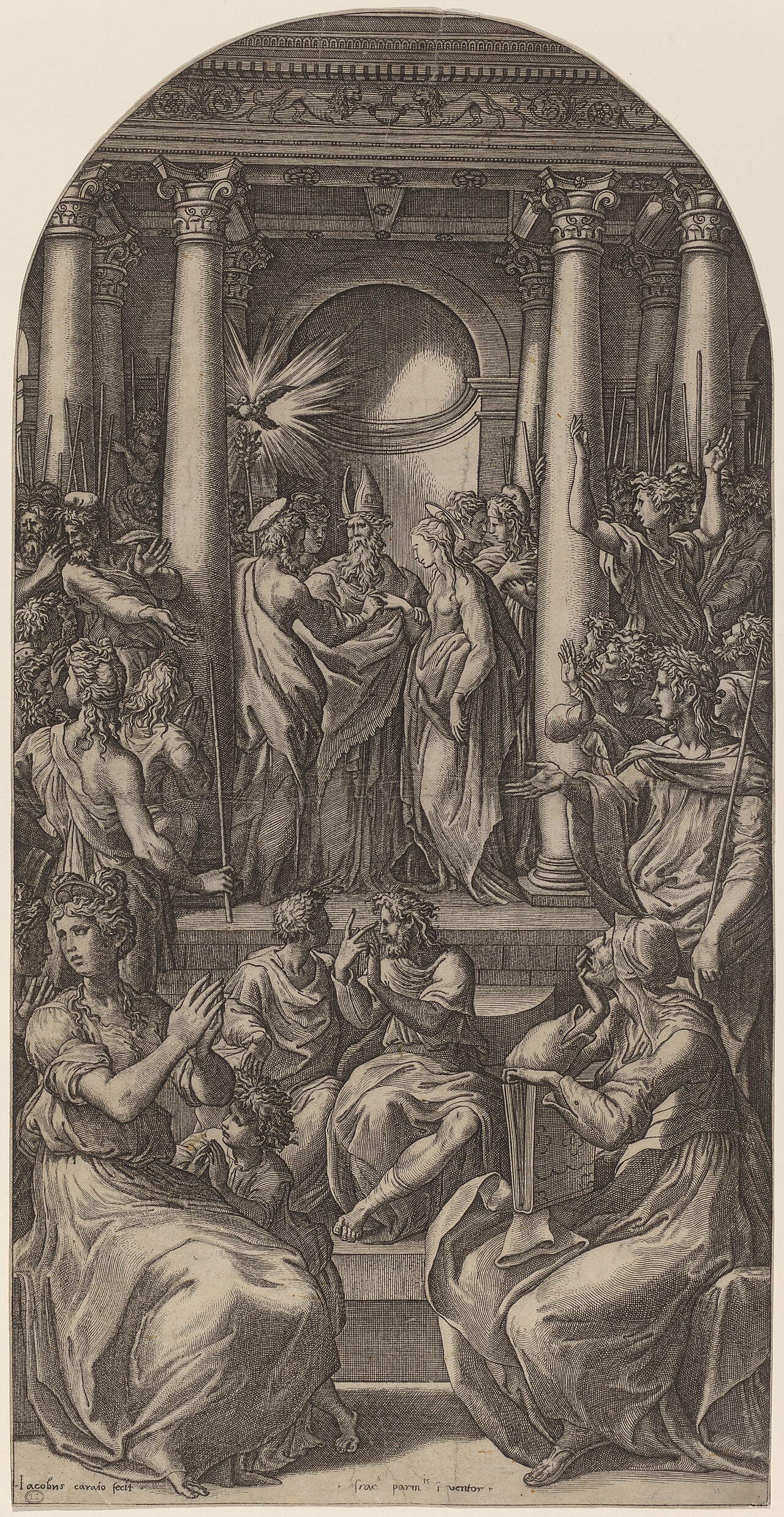 The Marriage of the Virgin by Giovanni Jacopo Caraglio