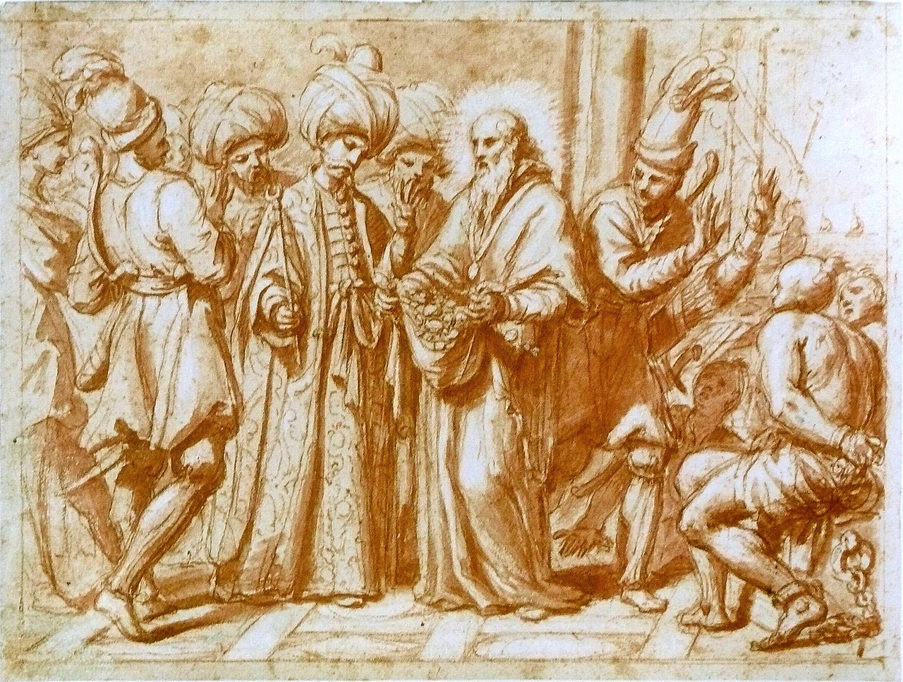Christian cleric pays to release Turks from slavery by Giovanni Maria Morandi