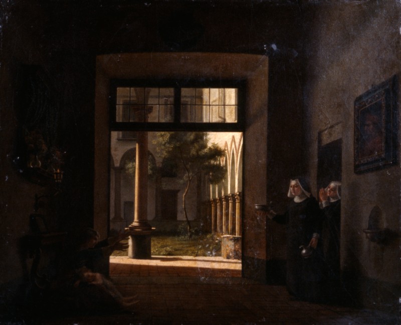 Convent – Milan, Interior of the Ospedale Maggiore – Interior of a Convent by Giovanni Migliara