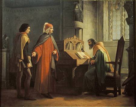 Dante Alighieri presenting Giotto to Guido da Polenta by Giovanni Mochi