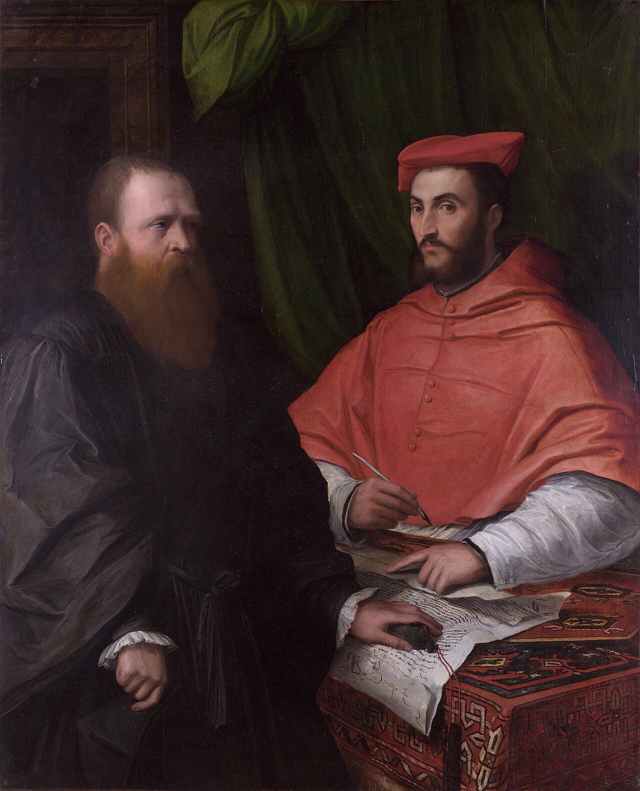 Cardinal Ippolito de' Medici and Monsignor Mario Bracci by Girolamo da Carpi
