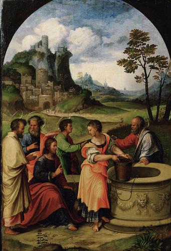 Christ and the Woman of Samaria by Girolamo da Treviso the Younger