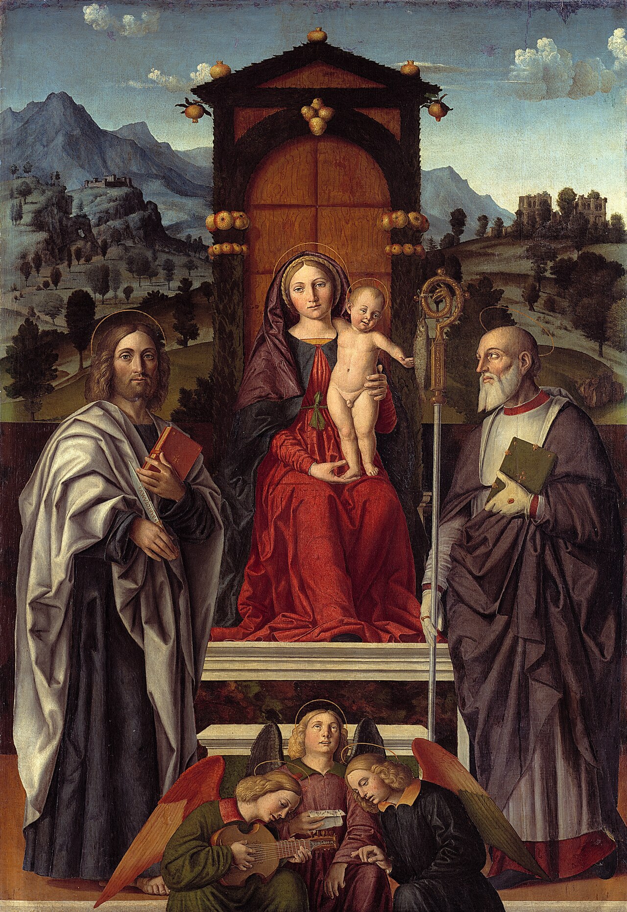 Mary and Child Enthroned with Saints by Girolamo dai Libri