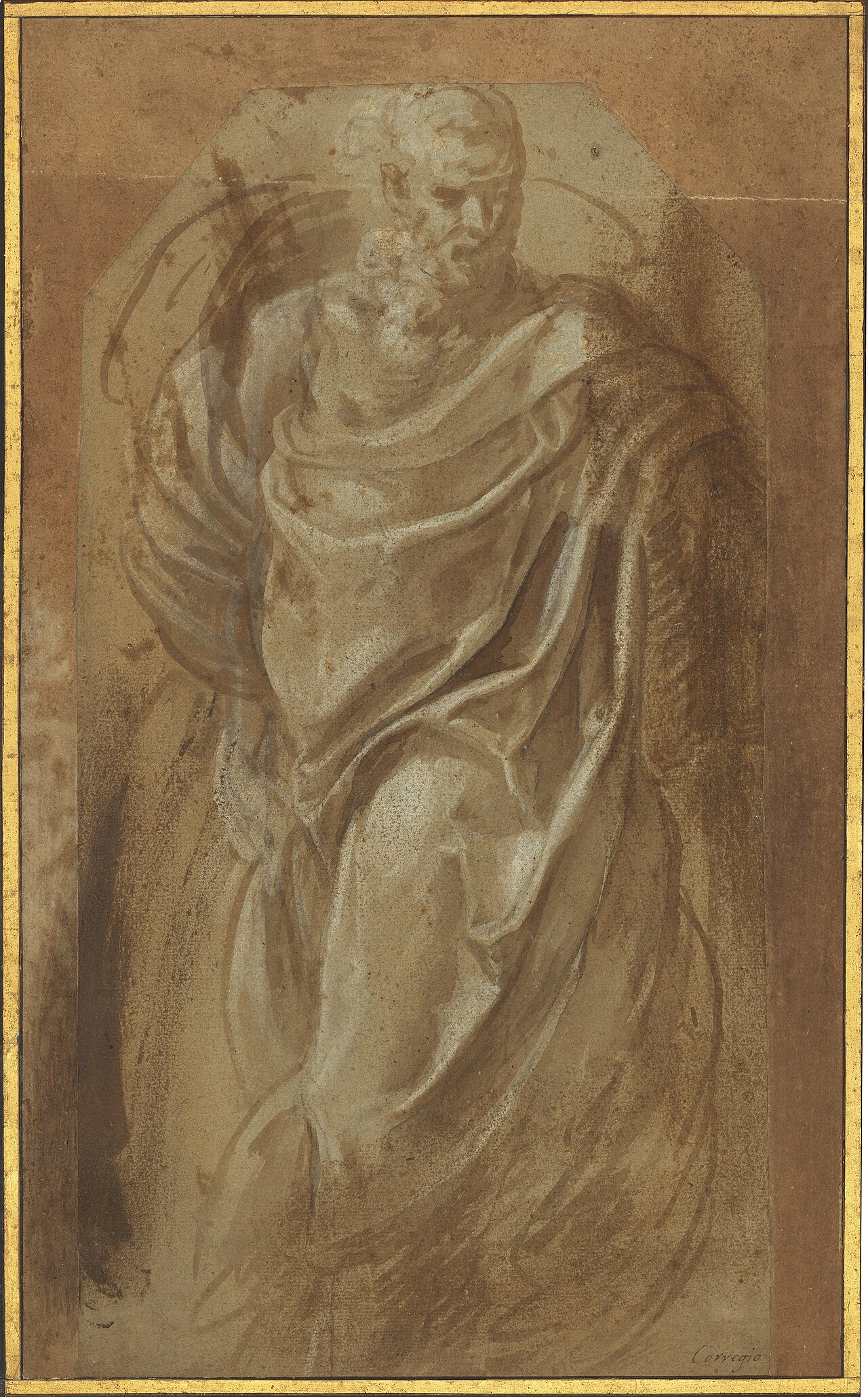 A Standing Man in Classical Drapery by Girolamo Muziano